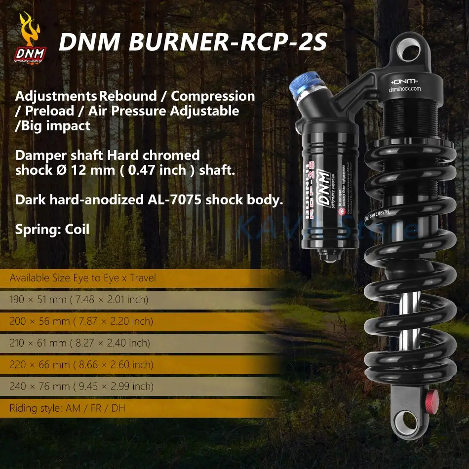 DNM RCP-2S FASTACE Mountain Bike bicycle mtb Downhill DH Rear Shock 190mm  200m 220mm 240mm 550 Lbs New Model Type