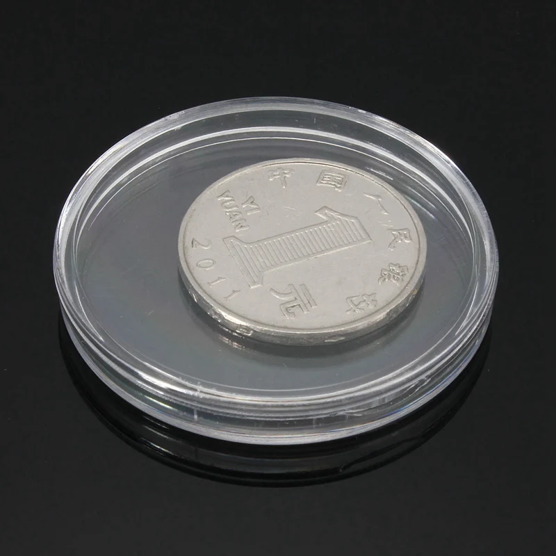 20 шт Доступные Маяк капсулы для монет ящик из прозрачного пластика небольшой круглый держатель для монет коробка для монет коллекция 30 см-40 см