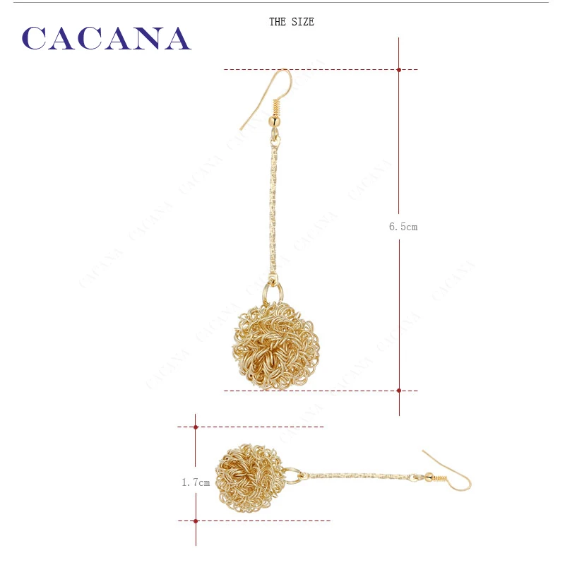 CACANA Earrings Dangle Long Earrings For Women With A Lovely Ball Bijouterie Hot Sale No.A447