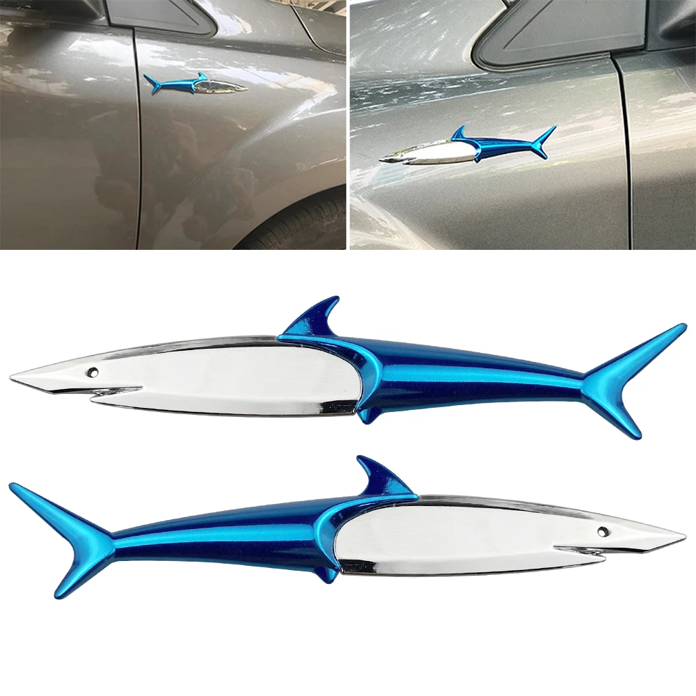 

Shark Metal Stickers for Jeep Mercedes W210 Nissan BMW F30 Toyota Prado Ford Focus 3D Emblem Fender Trunk Decal Auto Truck Decor