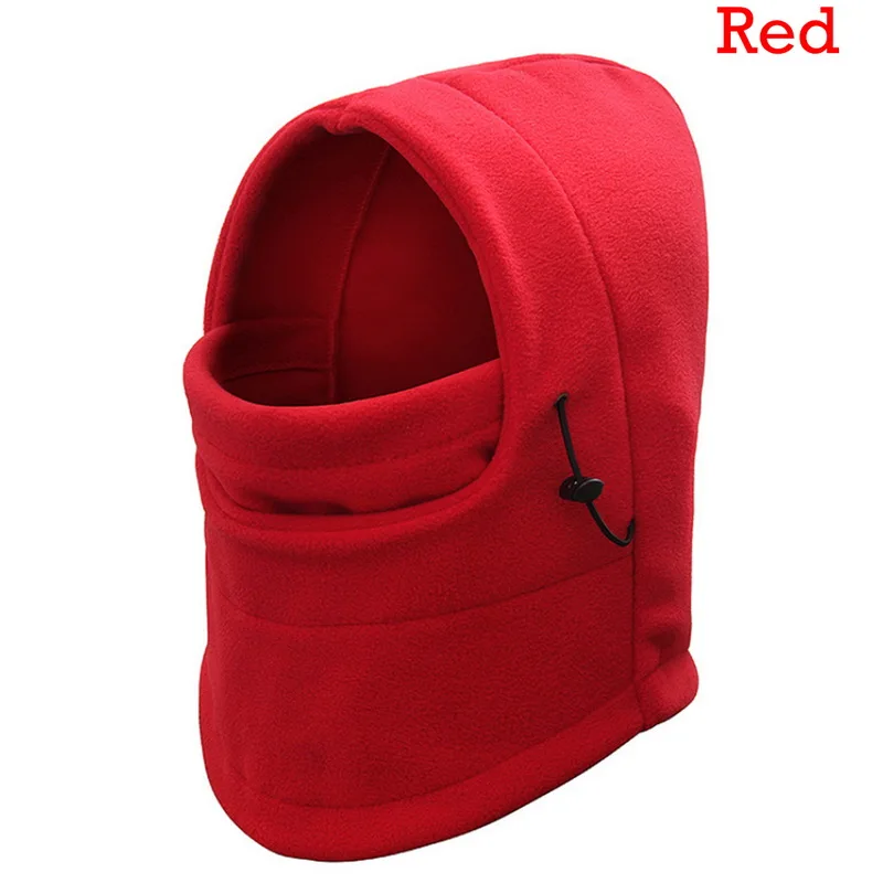 HEFLASHOR Зимняя мода 6 в 1 Теплый Балаклава Шарф Лицо Шея Шапка капюшон маска шлем флисовая маска капюшон - Цвет: Red