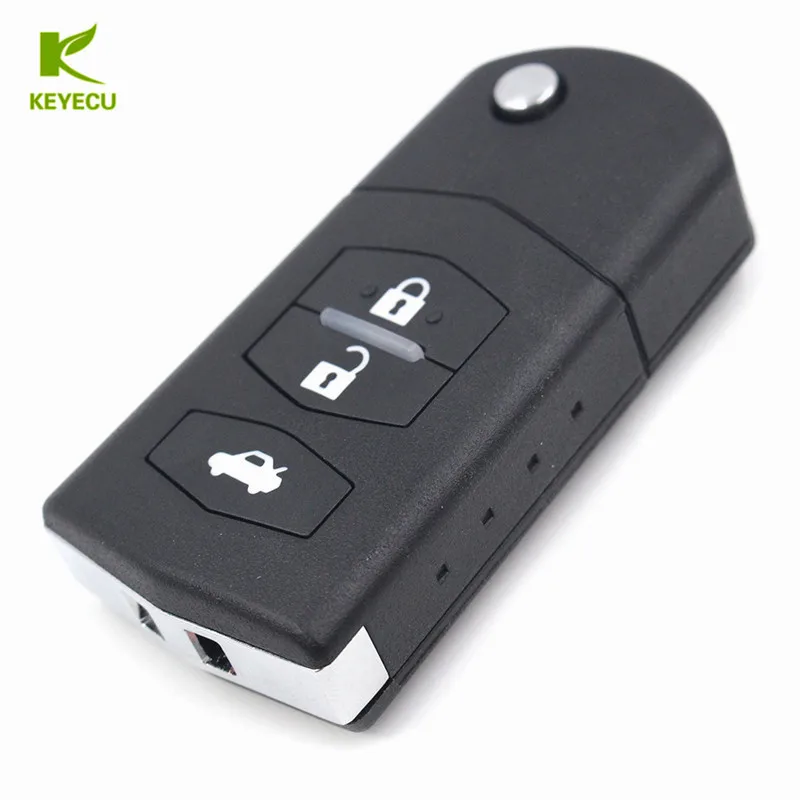 

KEYECU NEW Replacement Shell Folding Flip Remote Key Keyless Case Housing Fob Switch 3 Button for Mazda 3 5 6