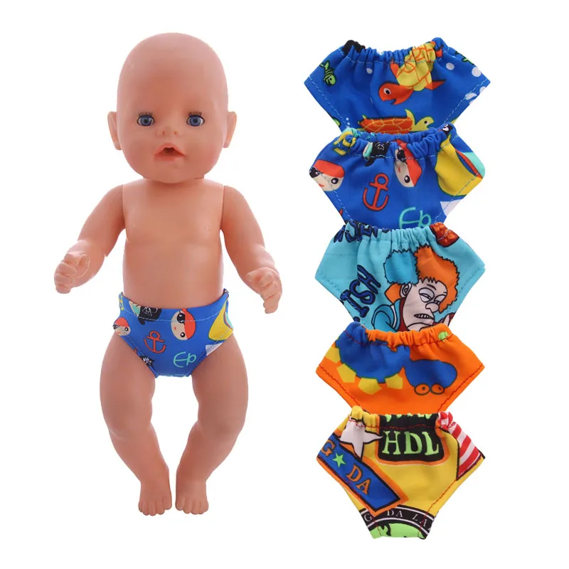 

LUCKDOLL Fashion Print Underwear Fit 18 Inch American 43cm Baby Doll Clothes Accessories,Girls Toys,Generation,Birthday Gift