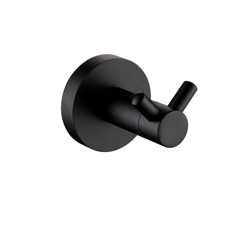 

Classic Beautiful Hooks Sus304 Stainless Steel Kitchen Bathroom High Quality Matte Black Double Robe Hooks