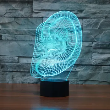 

Wenhsin New Ear Shape Usb Colorful 3D Light LED Acrylic Stereo Light Touch Creative Light