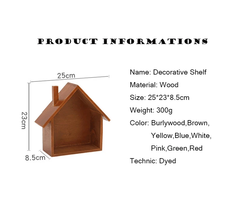 Настенная деревянная полка для хранения вещей в форме дома, настольная стойка для хранения вещей, органайзер, декоративная полка, украшения для дома, 1 шт
