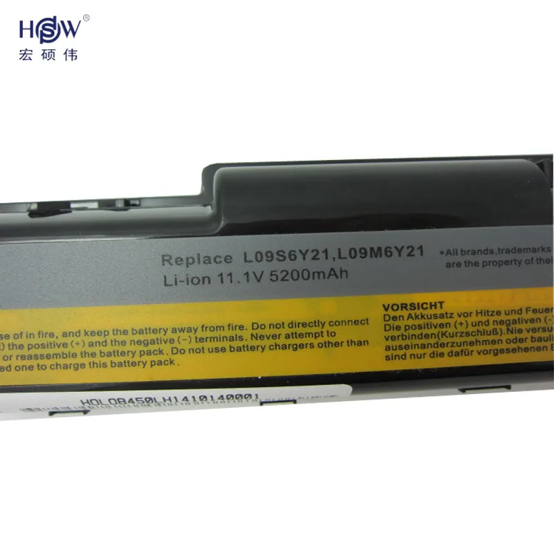 Аккумулятор HSW B450 5200 мАч для ноутбука lenovo B450 L09M6Y21 L09S6Y21 B450A B450L bateria akku