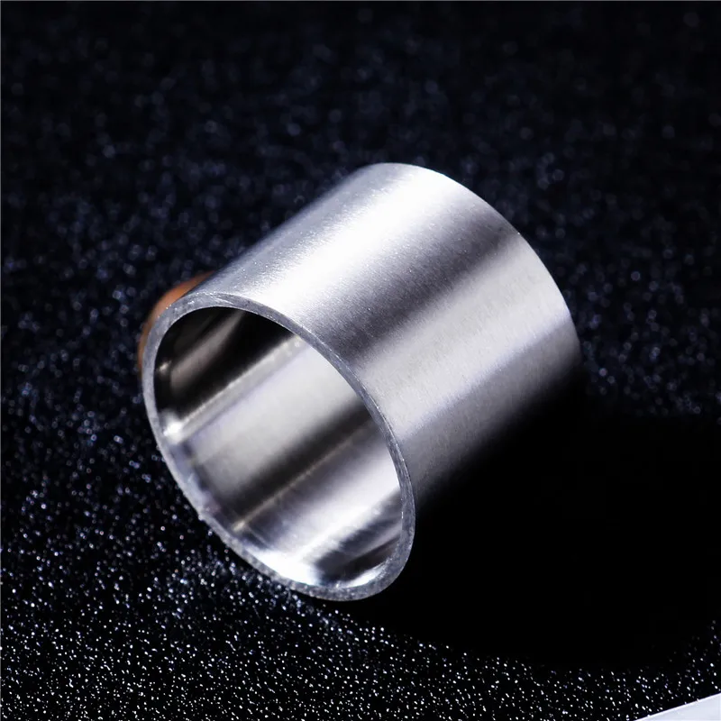 

High Quality Dull Polish 18MM Titanium Ring for Men Silver
