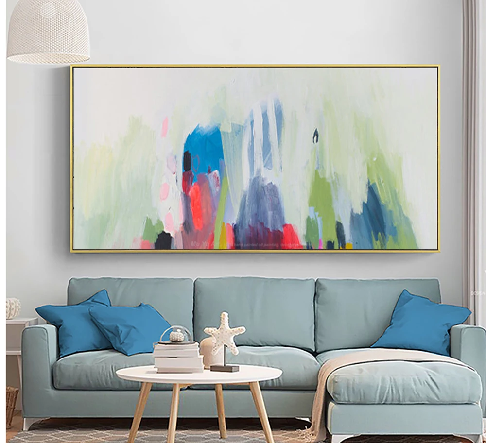 Modern paintings abstract horizontal canvas living room pictures on the