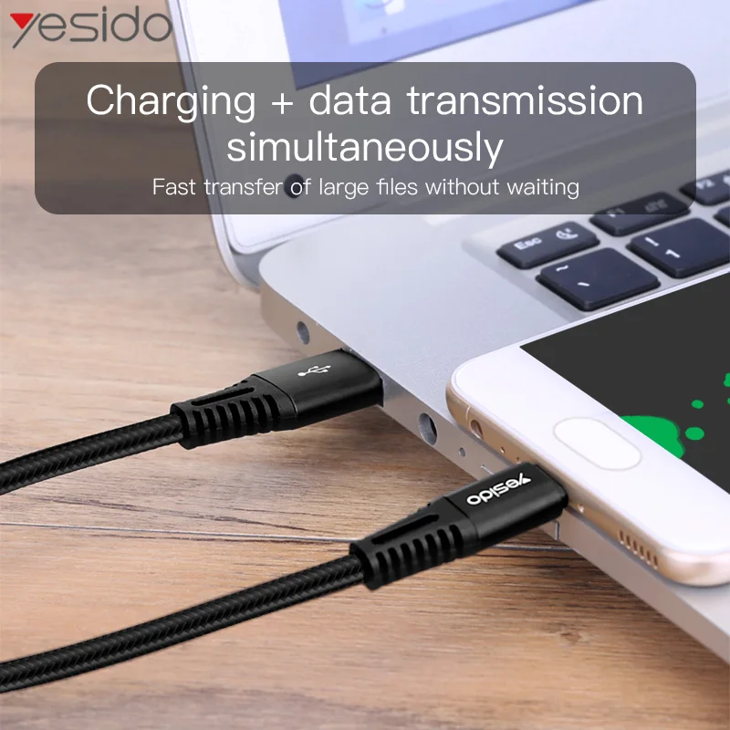 Yesido CA31 5A USB نوع C كابل لسامسونج S10 S9 S8 زائد Xiaomi هواوي USB C الهاتف المحمول الكابلات سريع شحن نوع-c كابل