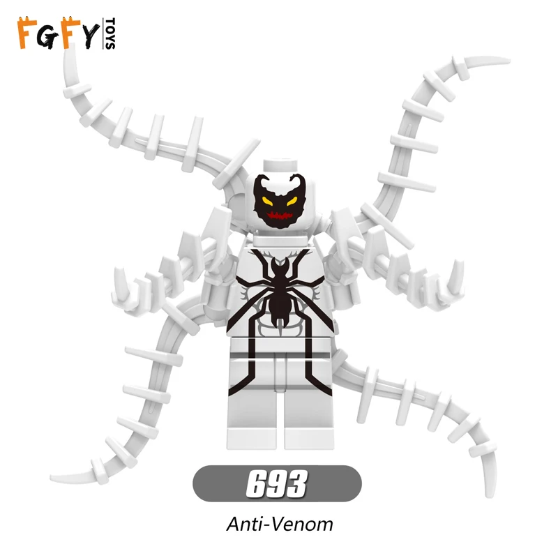 Одиночная продажа Bad guy Anti Venom Человек паук Legoingly фигурки Marvel супер герой