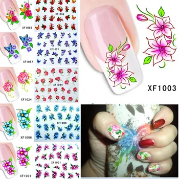 

60Sheets Nail Art Flower Water Tranfer Sticker Nails Beauty Wraps Foil Polish Decals Temporary Tattoos Watermark XF1001-1060