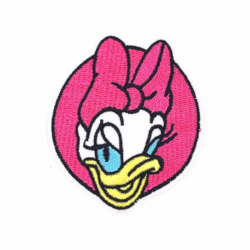 

New pack circle Daisy duck Embroidered Patch Iron on Sew on Applique Patches DIY girls Clothes Apparel repair holes Badges