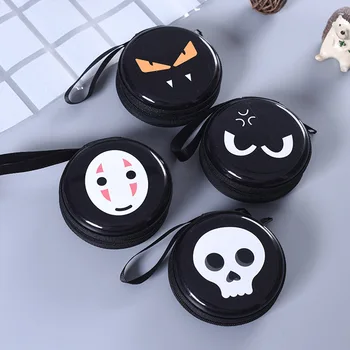 

12pc/lot Black funny expression round tin iron box / mini pouch / key purse / metal case/metal box/coin storage bag/headset gift