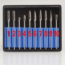 10 шт. 2,35*4 мм стоматологические лабораторные инструменты Вольфрамовая сталь карбид Шлифовальная головка роторная головка заусенцев шлифовка зубов стоматология резьба