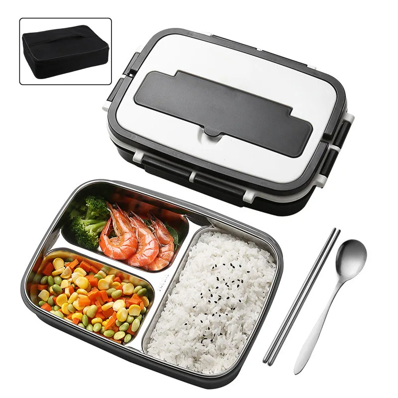 

Lunch Box School Food Container Kids Child Bento Boxes 304 Stainless Steel Inner Portable Handle Boxes