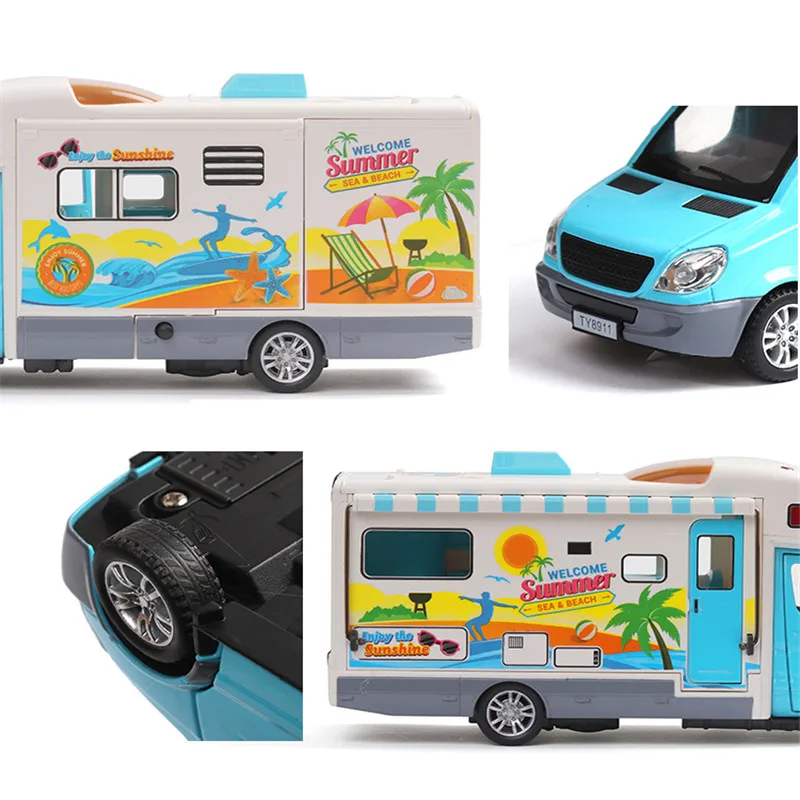 1:36 мультяшная игрушечная машинка RV модель машины звук и свет отступить автомобиль подарок для детей