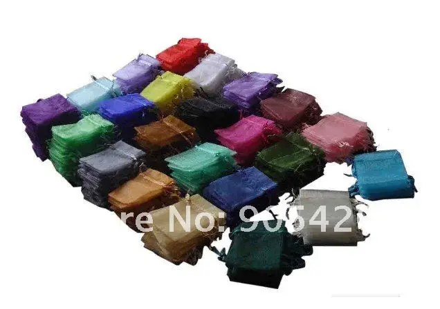 ООБ Wholesale100pcs 7x9 см 25 разноцветные хороший китайский вуаль Рождество/свадебный подарок мешок органза сумки Jewlery подарок мешок BZ04