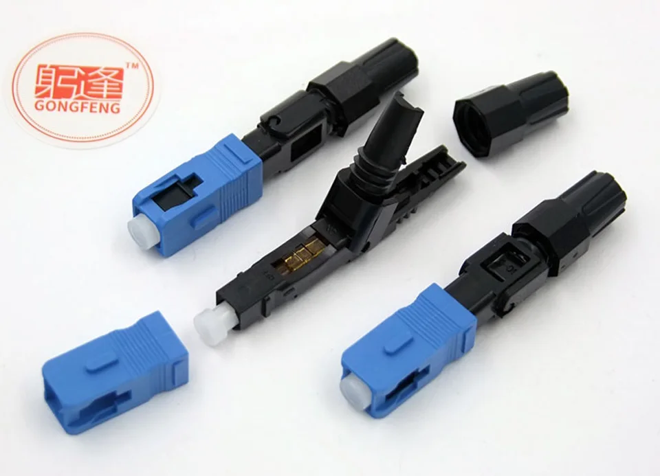 

200pcs NEW GONGFENG SC Optic Fiber Quick Cold Connector FTTH SC Single Mode UPC Fast Connector wholesale Shipped to Russia