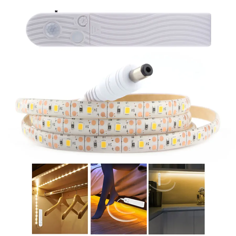 

USB LED Strip 5 v Cabinet Light LED Motion PC TV Backlight Activated Bed Light 5V PIR Motion Sensor 2835 SMD Wardrobe Lamp Tape
