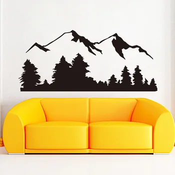 

Art Design Home Decoration Mountain and woods Wall Sticker Removable House Decor Creative Beautiful Decals