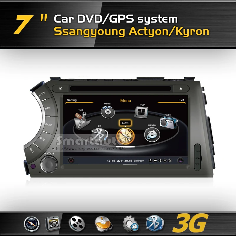 New arrival No need special tools update all software UI / MCU by SD card only Car DVD GPS for Ssangyoung Actyon/Kyron | Автомобили и