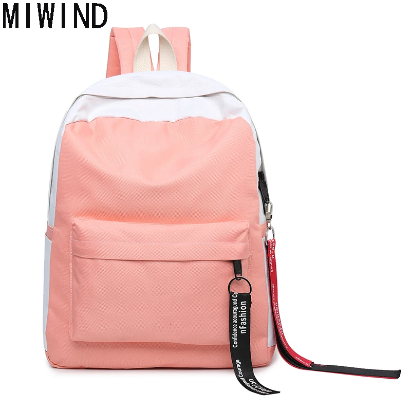 

MIWIND Women Backpacks For Teenagers Girls Patchwork Canvas Backpack Female Feminine Backpack School Bagpack Mochila TF1358