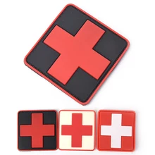 3D ПВХ резиновый красный крест флаг швейцарский крест Патч медик фельдшер тактический солдат боевой знак