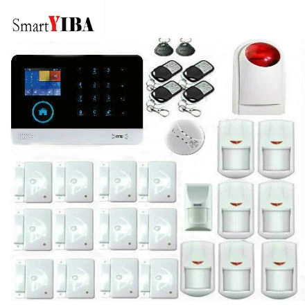 

SmartYIBA WIFI 433MHz Wireless GSM Alarm With Pet Immune Motion PIR Detector Sensor APP Control Fire/Smoke Alarm System