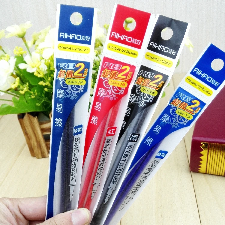 

40pcs/lot 0.5mm Erasable Gel Pen Refills Blue Black Dark-blue Red Ink School Office Stationery Wholesale Gel Pen Refill Erasable