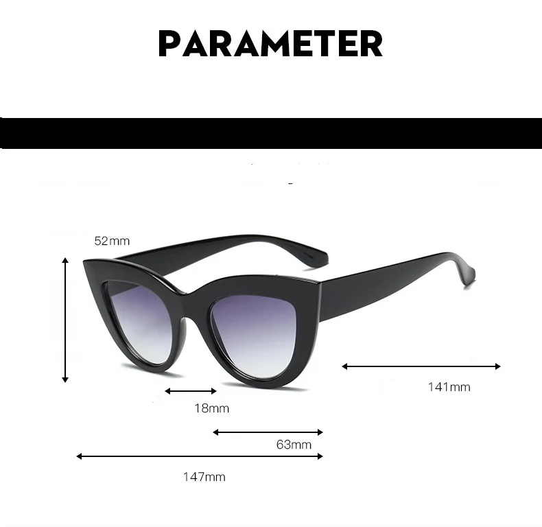 Новые женские солнцезащитные очки CatEye, матовые черные брендовые дизайнерские солнцезащитные очки Cateye для женщин UV400