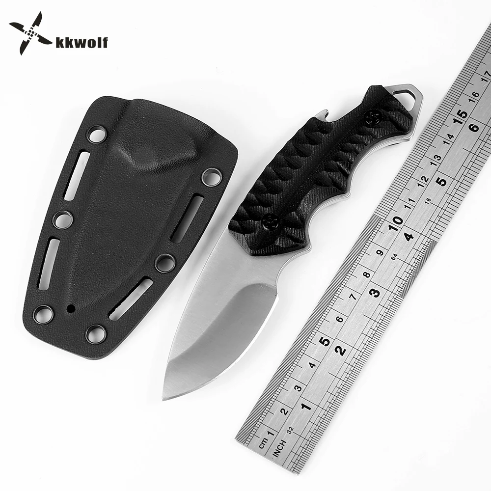 KKWOLF karambit выживания многофункциональный обшитый фиксированным лезвием тактический нож Открытый нож выживания эргономичный G10 Нескользящая ручка