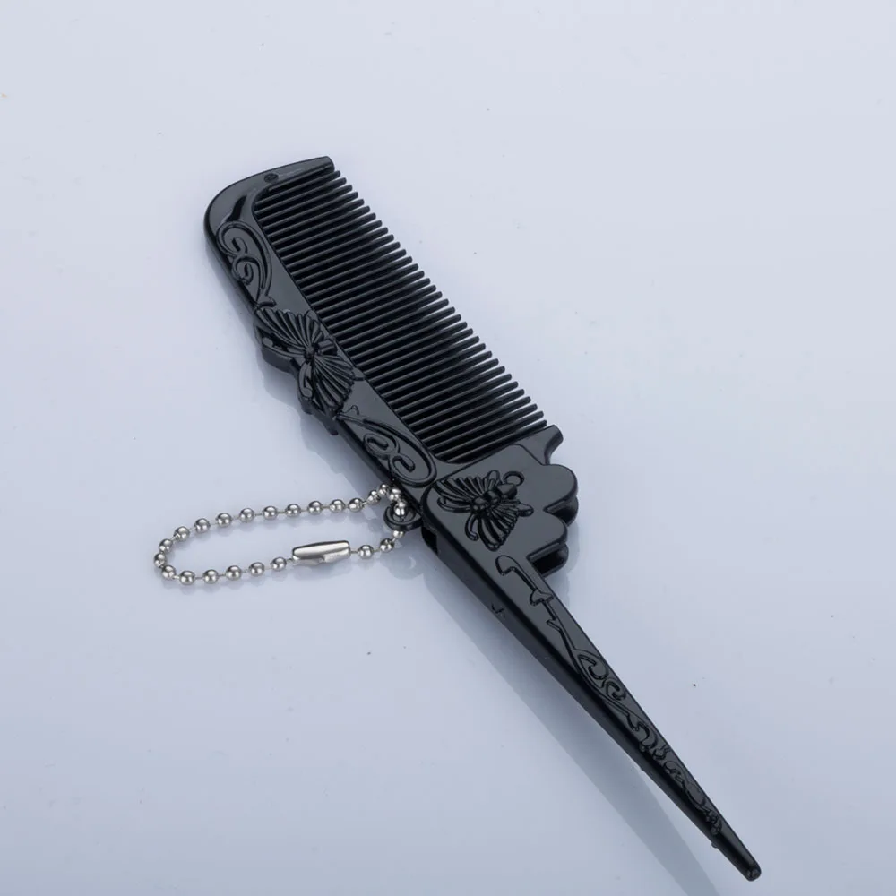 

New 1PCS Black Butterfly Anti-static Hair Comb Travel Plastic Portable Folding Pocket Comb Hair Styling Accessory Tools