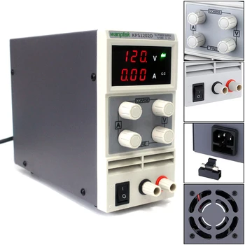 

KPS1202D Adjustable High precision double LED display switch DC Power Supply protection function 120V2A 110V/220V 0.1V/0.01A EU
