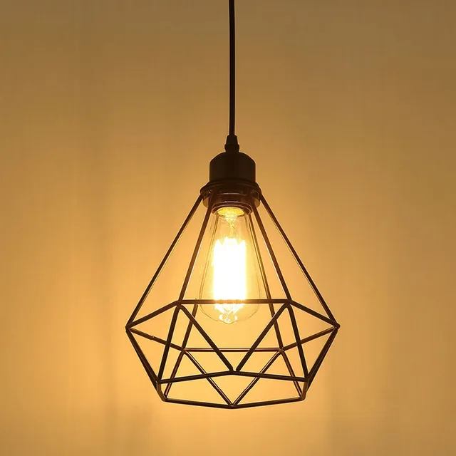 Vintage Diamond Cage Pendant Light Sconce Hanging Vintage Diamond Cage Pendant Light Sconce Hanging Droplight Lamp E27 Socket Ac