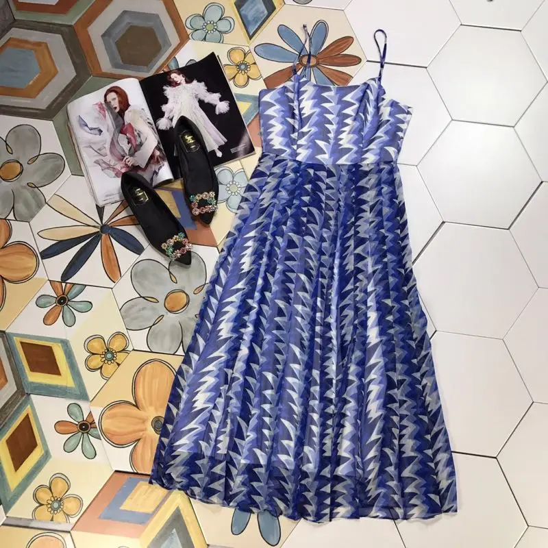 

AH0518 High quality New Fashion Women 2019 Summer Dress Luxury Brand European Design party style dress