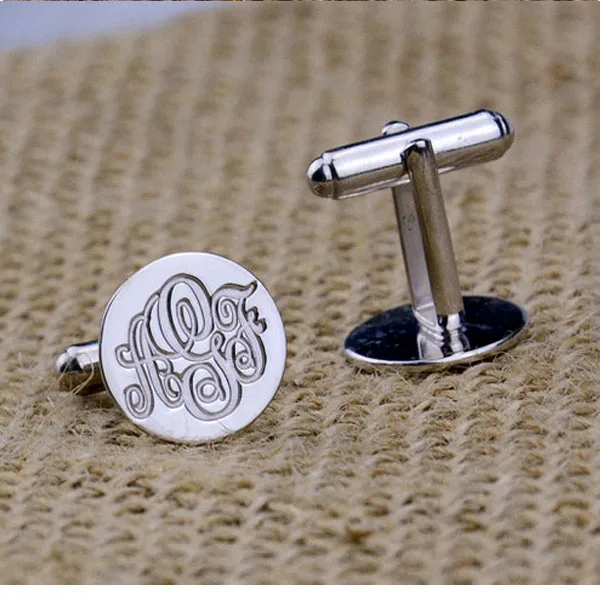 Custom Personalized Monogram Silver ,Boutiquetie Cuffinks,Men GiftsHigh