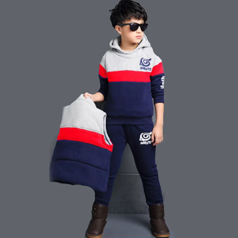 

Baby Boys Clothes Long Sleeve Tops Hooded Coat+ Vest+Pants 3Pcs Age For 4-12 Years Spring Autumn Toddler Baby Boys Clothing Sets
