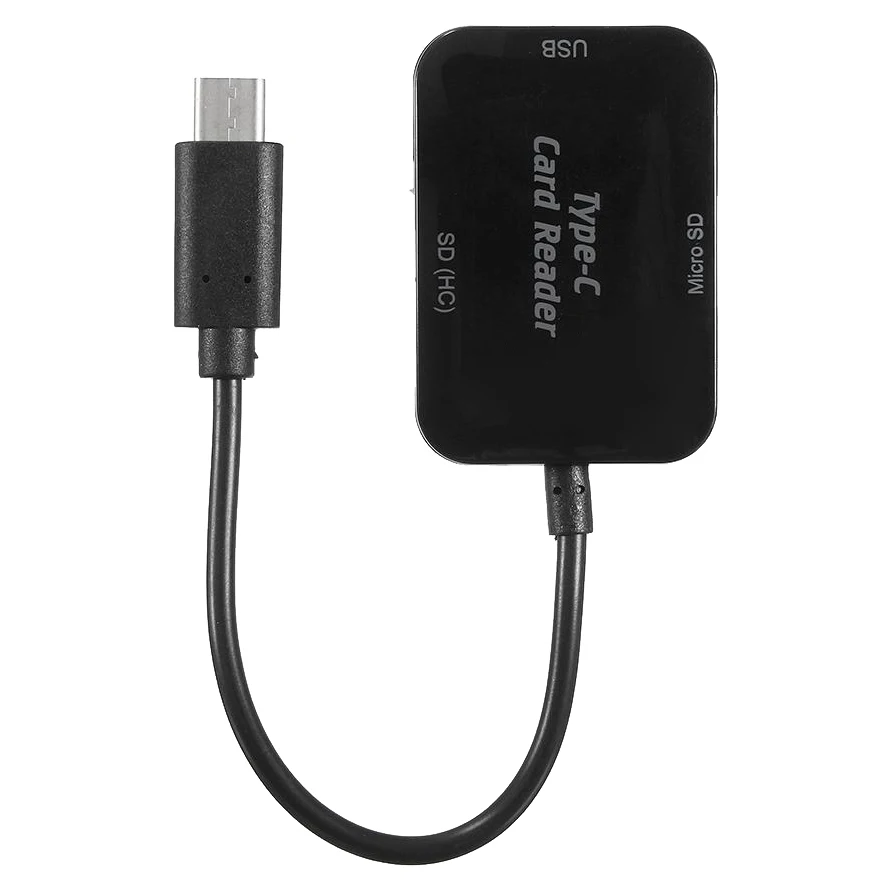 Тип USB c USB 2.0 концентратор SD TF картридер OTG адаптер для MacBook 12 дюймов черный