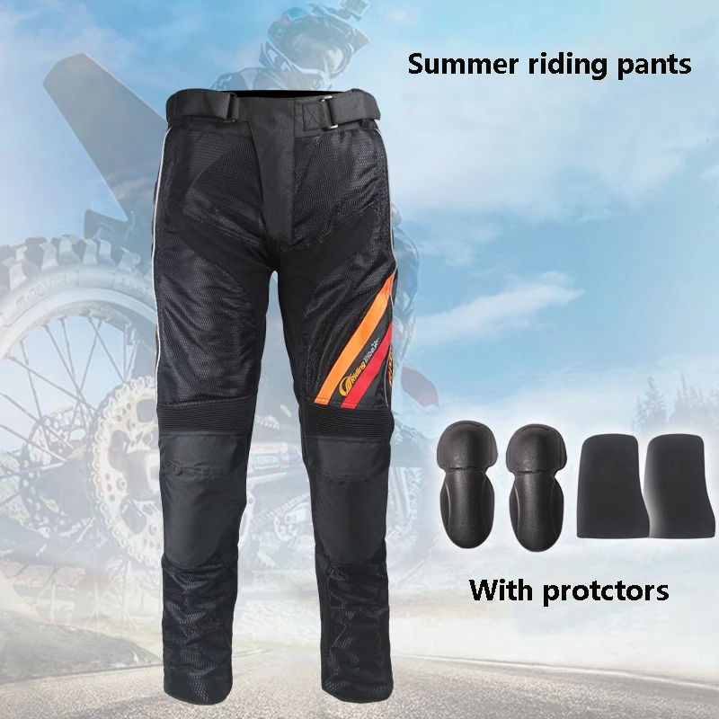 Motorcycle Protective Pants GEAR GUARD Motorbike Riding Mesh Trousers
