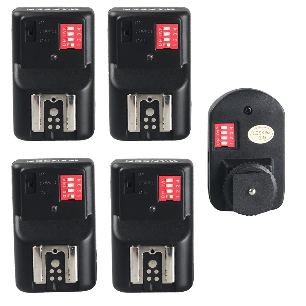 Remoto sem Fio Receptores para Canon Gatilho com 4 Wansen Velocidadelite Flash Nikon Pentax Olympus Dslr Lanterna Sincronizador - Image 2