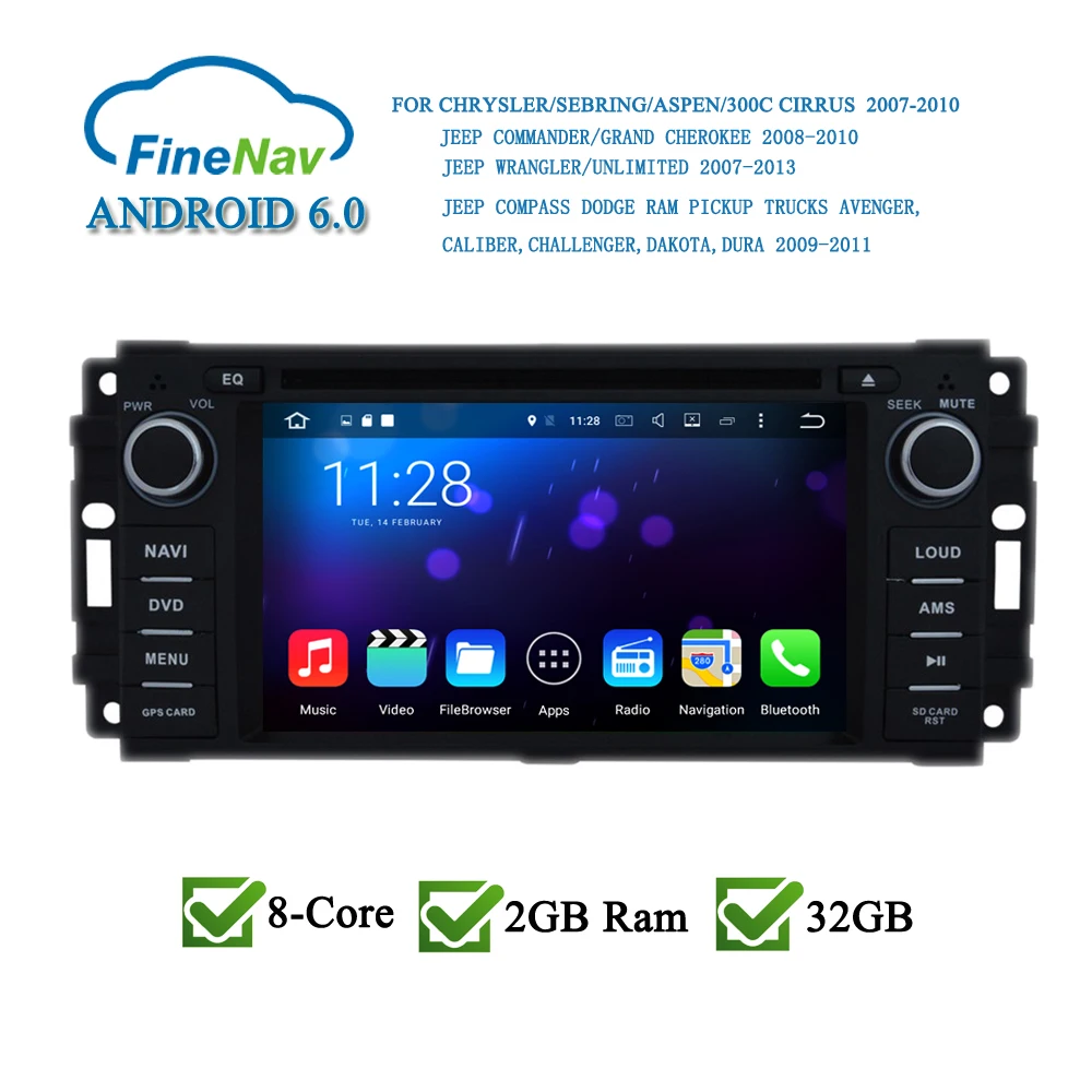 2GB Android Car DVD Player for Jeep Grand Cherokee Chrysler/Sebring