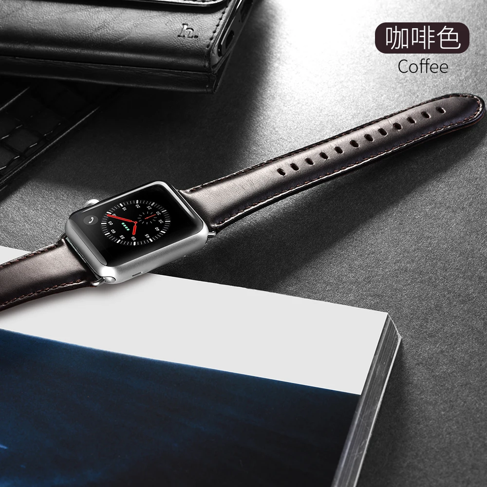 HOCO браслет из натуральной кожи для Apple Watch серии 1/2/3 сменный ремешок IWatch 38 мм 40 42 44