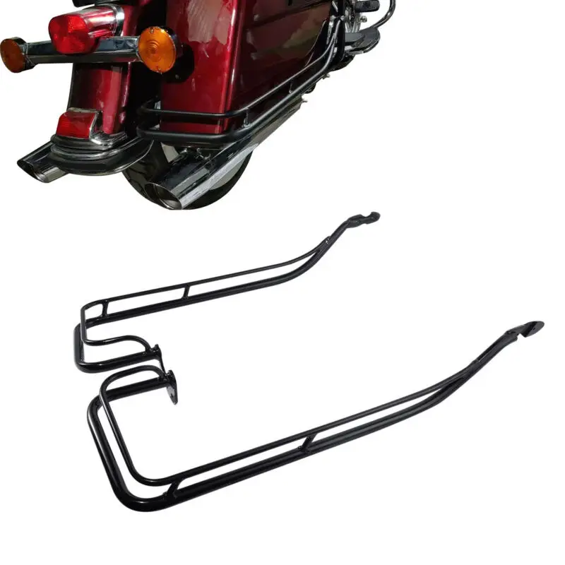 Motorcycle Motorbike Saddlebag Guards Twin Rail Support For Harley
