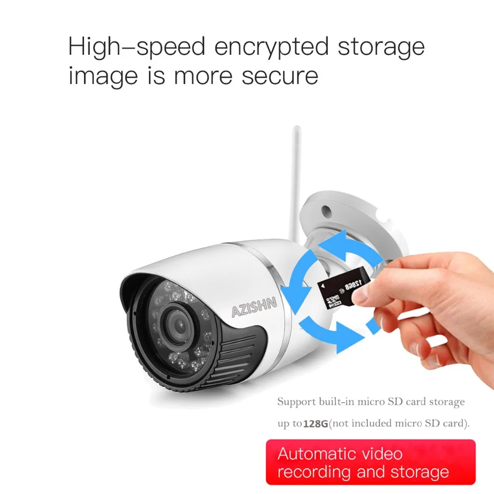 AZISHN Yoosee Wifi ONVIF 720P 960P 1080P ip камера Беспроводная Проводная P2P CCTV наружная