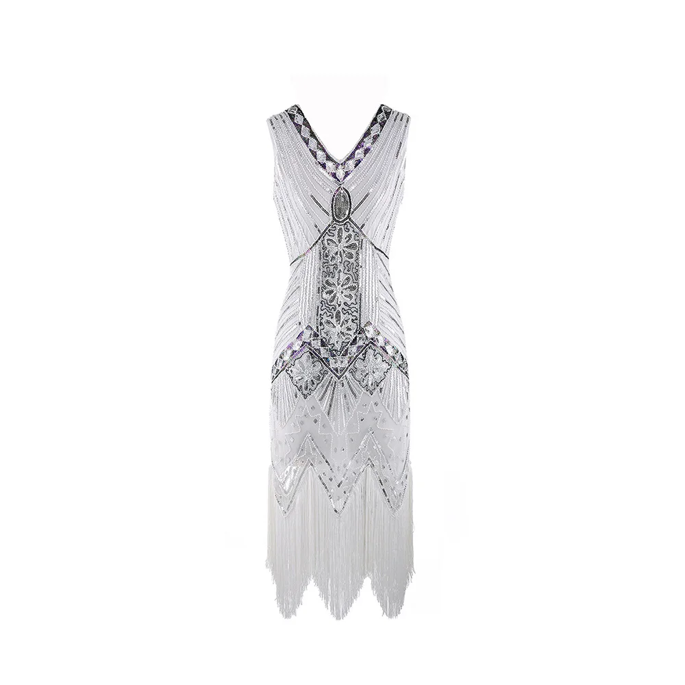 Great Gatsby/вечерние женские платья 1920 s, сексуальное платье без рукавов с v-образным вырезом, синее платье с вышивкой, бахромой, пайетками, бисером и кисточками