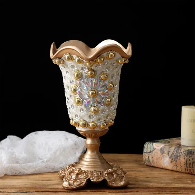 Buy Diamond Resin Vase European Creative Resin Vase High grade Fashionable