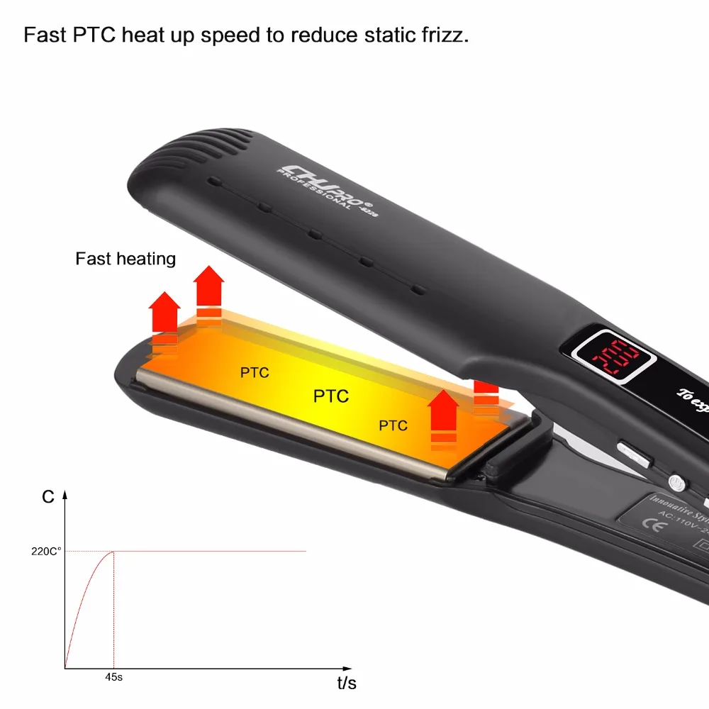 CHJ-Hair-Straightener-LCD-Display-gative-ions-Function-Flat-Iron-Tourmaline-Ceramic-Plate-Professional-Black-Straightening (3)