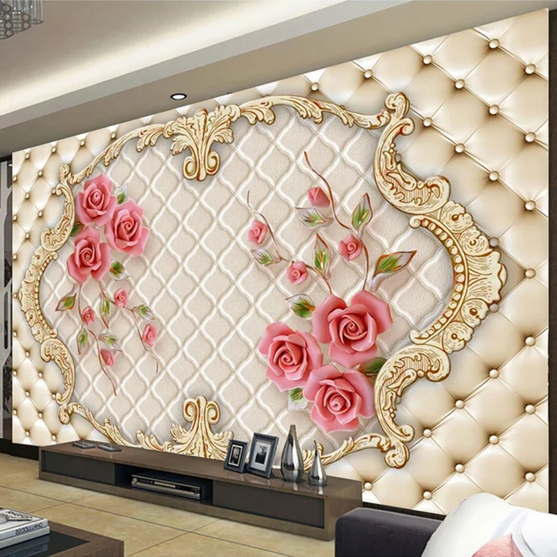 

Custom 3D Photo Wallpaper For Walls Home Decor 3D Red Rose Flowers Living Room Sofa Bedroom TV Background Wall Mural Wallpaper