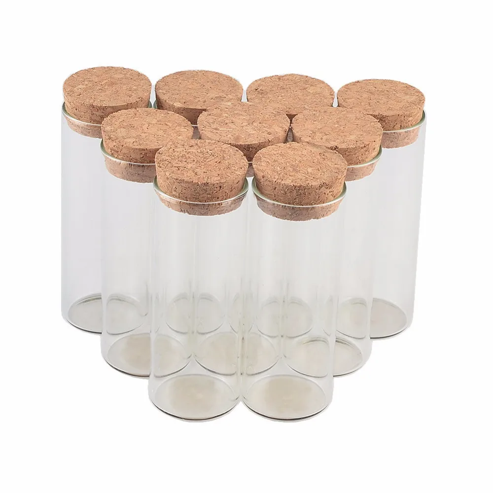 50 pcs 30x80 mm 40ml Flat Bottom Glass Tube Bottles With Corks Empty